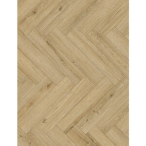 Parchet laminat Classen Herringbone Ville 63272 montat în spic, decor de stejar natural cu noduri