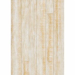 Parchet laminat New Forest Mat 0521, decor vintage de lemn alb îmbătrânit, cu dungi ocru, vedere de sus