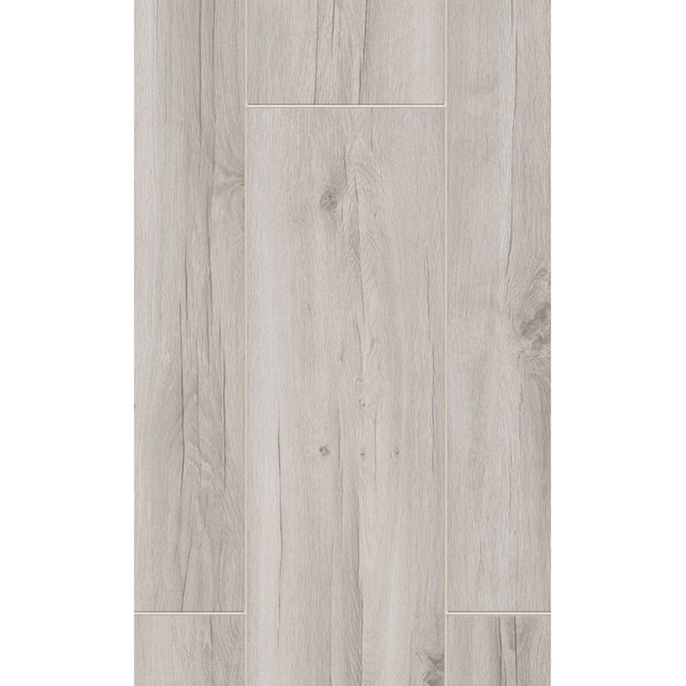 Oak Beirut 1206, lemn gri deschis, decor Parchet laminat Oak Beirut 1206, plăci lungi cu decor de lemn gri deschis cu noduri, vedere de sus