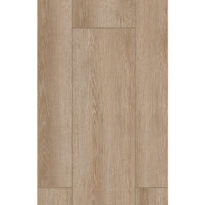 Parchet laminat Oak Valencia 1204, plăci lungi cu decor de lemn bej natural și fibră dreaptă, vedere de sus
