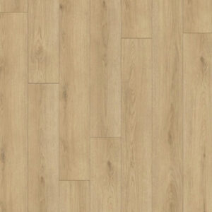 Parchet SPC Eco 881818 cu decor de stejar natural, cald, cu fibră arcuită și noduri, vedere de sus
