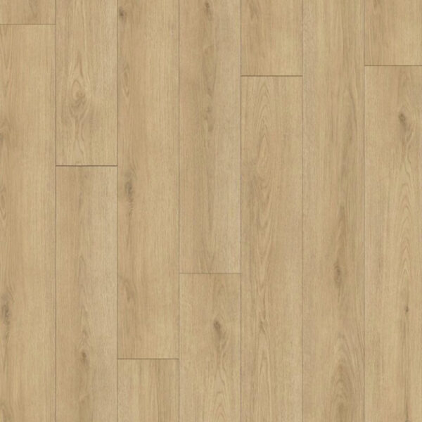 Parchet SPC Eco 881818 cu decor de stejar natural, cald, cu fibră arcuită și noduri, vedere de sus