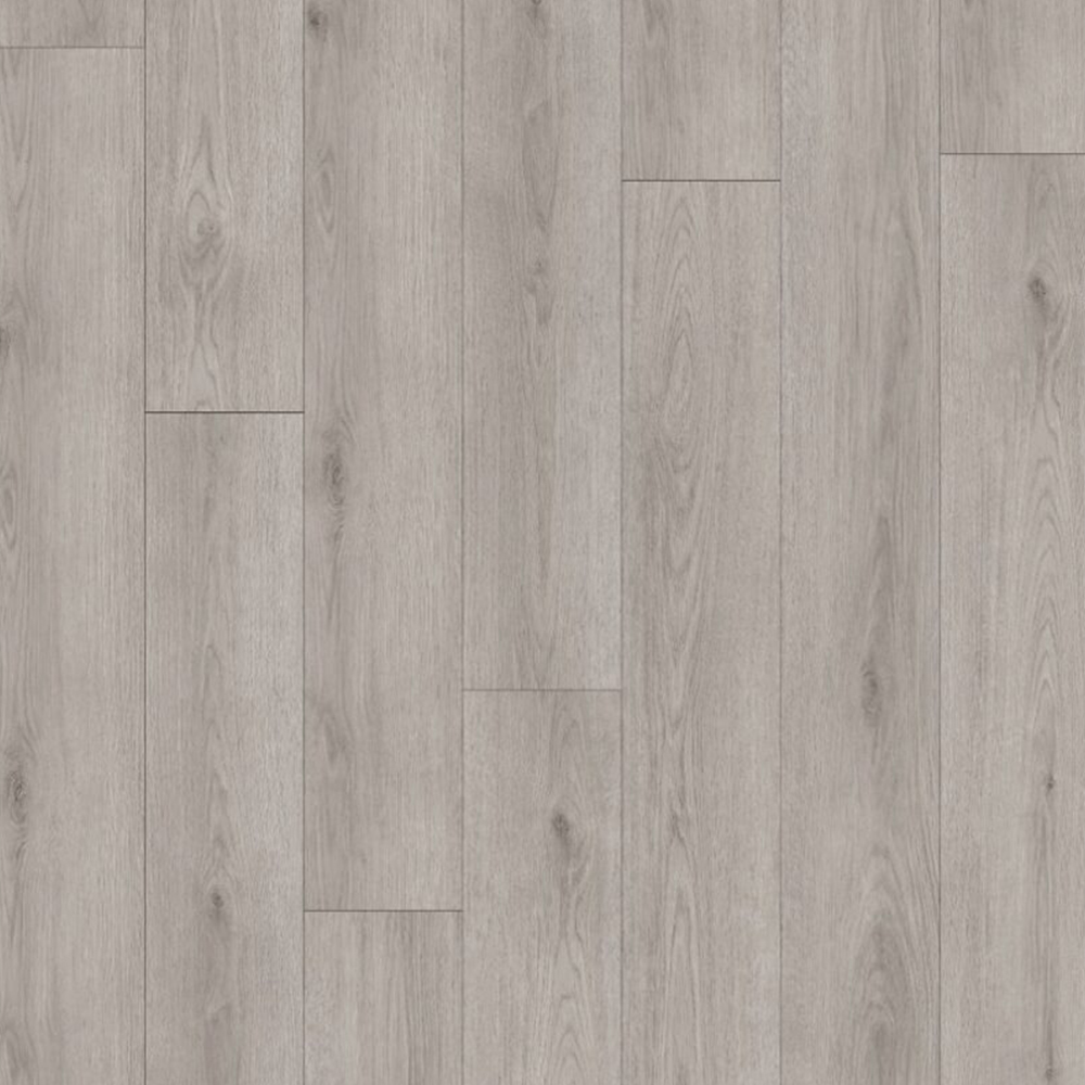 Parchet SPC Eco 881819 gri, vedere de sus Parchet SPC Eco 881819 gri, decor de stejar cu noduri și fibră vizibilă, plăci decalate, vedere de sus