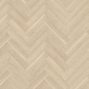 Parchet SPC Herringbone 64562 cu decor de stejar bej nisipiu, fibră fină, plăci așezate în spic, vedere de sus