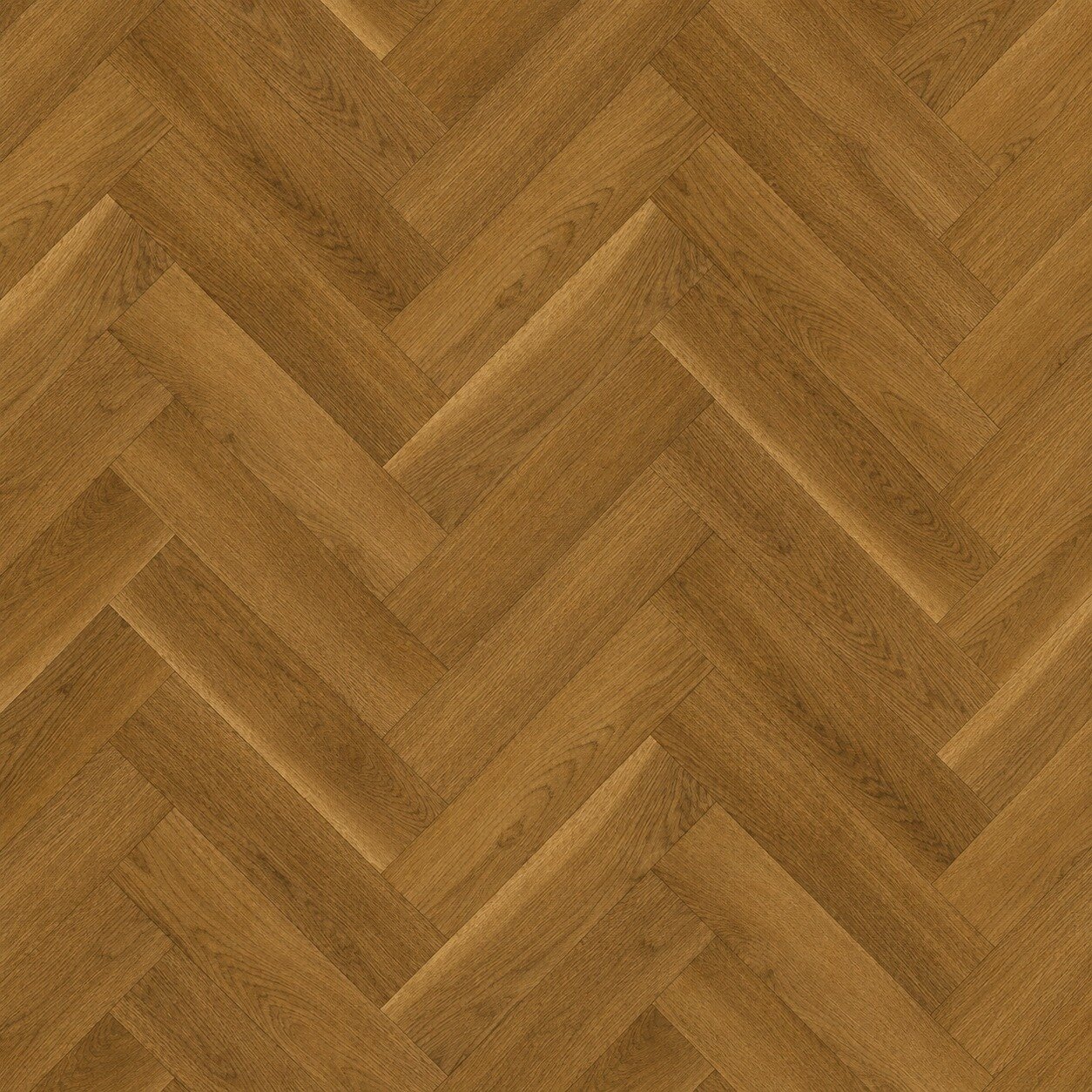 Parchet SPC Herringbone 64564, vedere de sus Parchet SPC Herringbone 64564 cu decor de stejar maro cald, plăci așezate în spic, vedere de sus