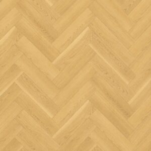 Parchet SPC Herringbone 64565 cu decor de stejar în ton de miere, plăci așezate în spic, vedere de sus