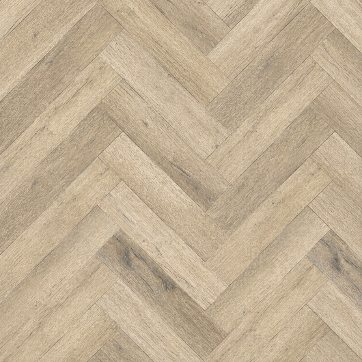 Parchet SPC Herringbone 80403 grej, vedere de sus Parchet SPC Herringbone 80403 grej, cu decor de stejar și noduri, plăci așezate în spic, vedere de sus