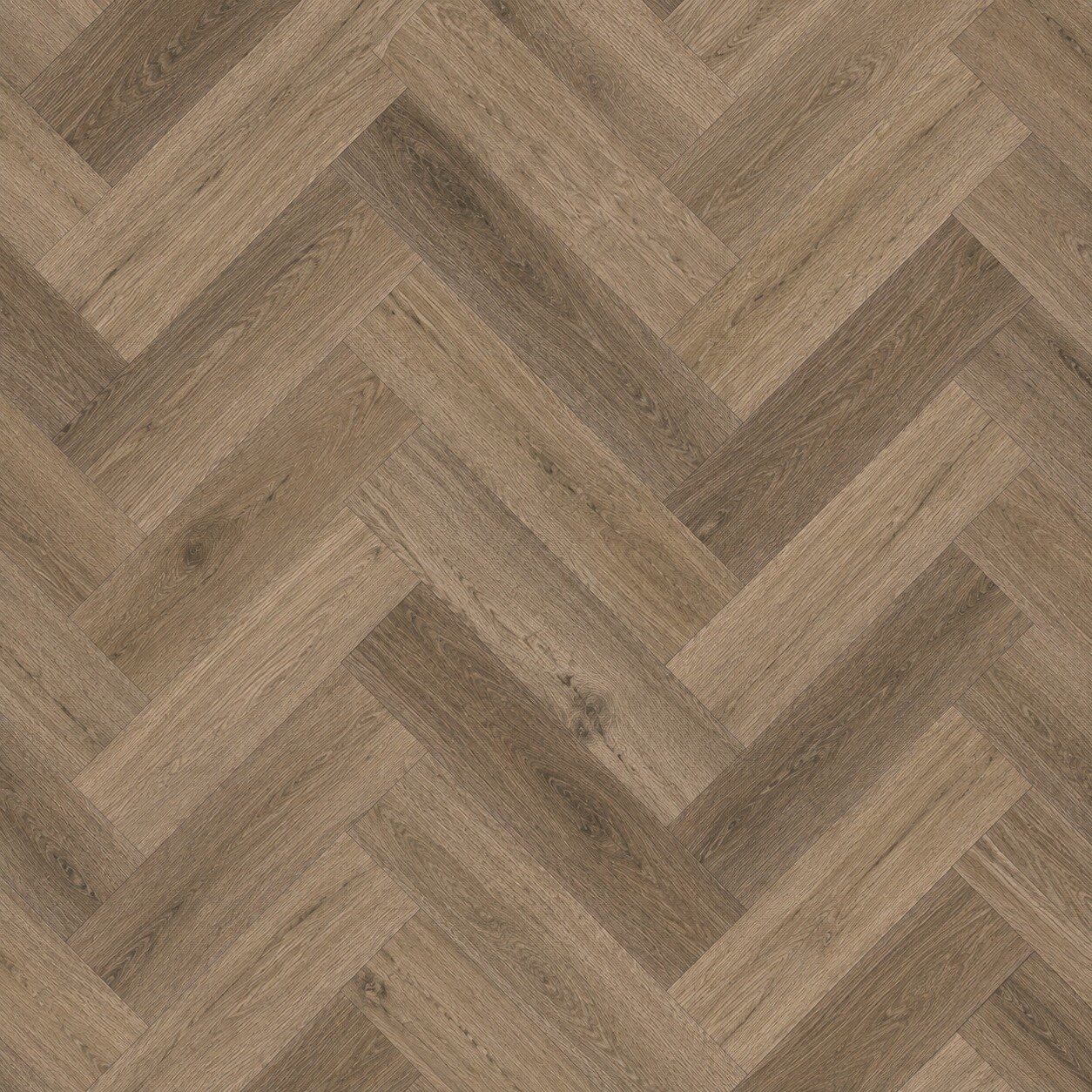 Parchet SPC Herringbone 80407 maro închis, vedere de sus Parchet SPC Herringbone 80407 maro închis, cu decor de stejar, plăci așezate în spic, vedere de sus