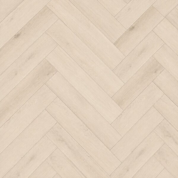 Parchet SPC Herringbone 81886 cu decor de frasin deschis, plăci așezate în spic, vedere de sus