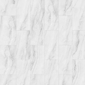 Parchet SPC Luxury 830021 cu aspect de marmură albă cu vine gri, plăci de 30 × 60 cm, vedere de sus