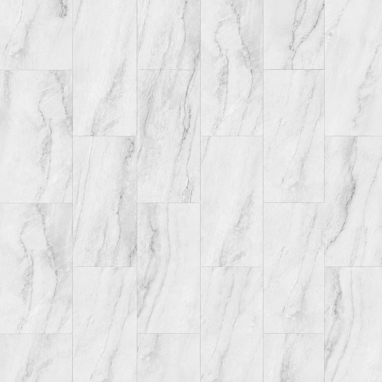 Parchet SPC Luxury 830021, marmură albă, vedere de sus Parchet SPC Luxury 830021 cu aspect de marmură albă cu vine gri, plăci de 30 × 60 cm, vedere de sus