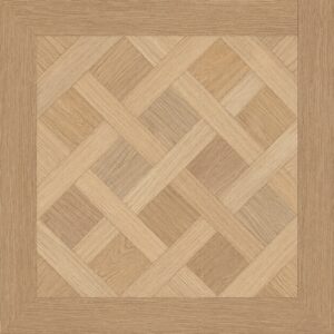 Placă de parchet SPC Oxford 20013 de 60 × 60 cm, model Versailles împletit, în ton cald de lemn