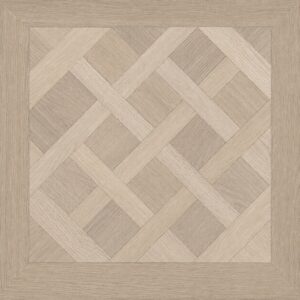 Placă de parchet SPC Oxford 20014 de 60 × 60 cm, model Versailles împletit, în ton rece de lemn