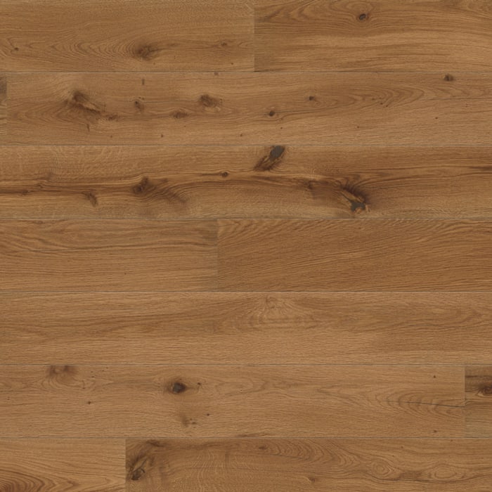 Parchet Tilo Rustico Trend stejar Caramel văzut de sus, plăci maro cu noduri și crăpături Parchet Tilo Rustico Trend stejar Caramel văzut de sus, plăci maro cu noduri și crăpături