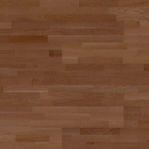 Parchet Eurowood Stejar Markant Brown, lamele maro închis lăcuite mat, în trei rânduri