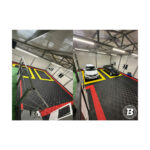 Pardoseală modulară pentru garaj și Ateliere detailing roșu cu negru cu galben — imaginea 6