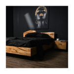 Pat din lemn masiv stejar Ranger 140x200 cm – Eleganță naturală și durabilitate autentică — imaginea 3