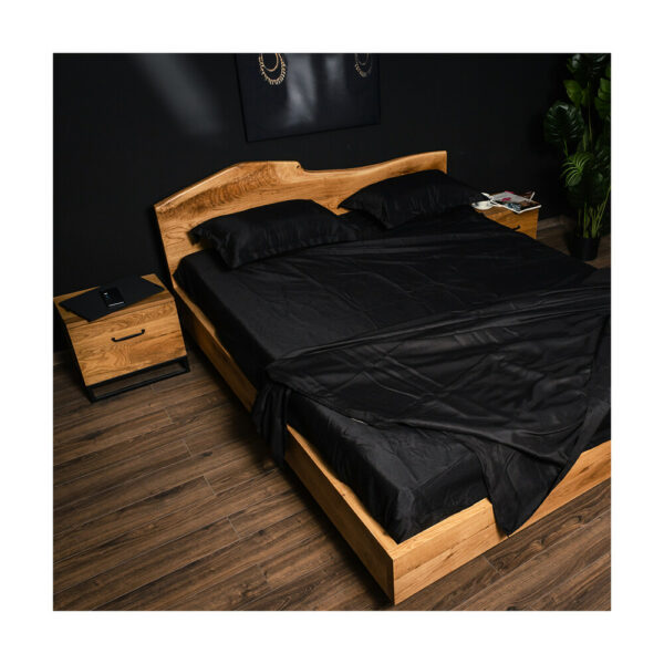 Pat lemn masiv stejar RANGER180cmx 200 cm, lucrat manual design autentic, calitate premium