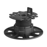 Picior reglabil Eurotec de 35–60 mm ridicat pe filet, cu capul cu opritor vertical și talpa largă cu decupaje