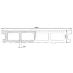 Desen tehnic al secțiunii plăcii decking, cu 146 mm lățime și 24 mm grosime