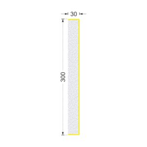 Secțiunea plăcii P-661 cu cote: lățime 300 mm, grosime 30 mm