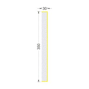 Secțiunea plăcii P-667 cu cote: lățime 350 mm, grosime 30 mm