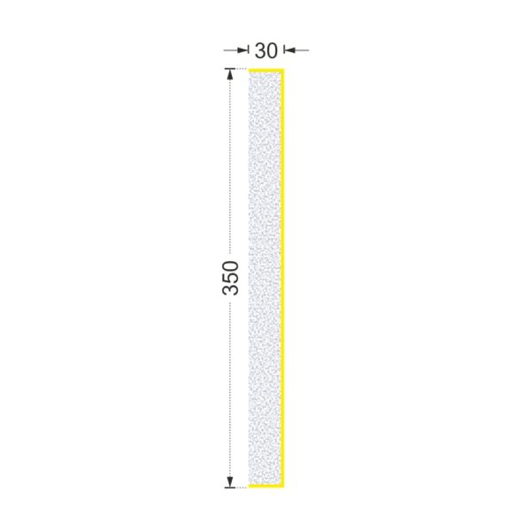 Secțiunea plăcii P-667 cu cote: lățime 350 mm, grosime 30 mm