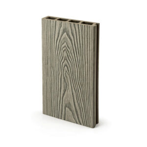 Placă Final Deck gri închis așezată vertical, cu desen de lemn în relief