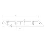 Desen tehnic lamelă gard WPC: lățime 120 mm, grosime 20,5 mm, margini la 45°, camere de 22 × 12,5 mm