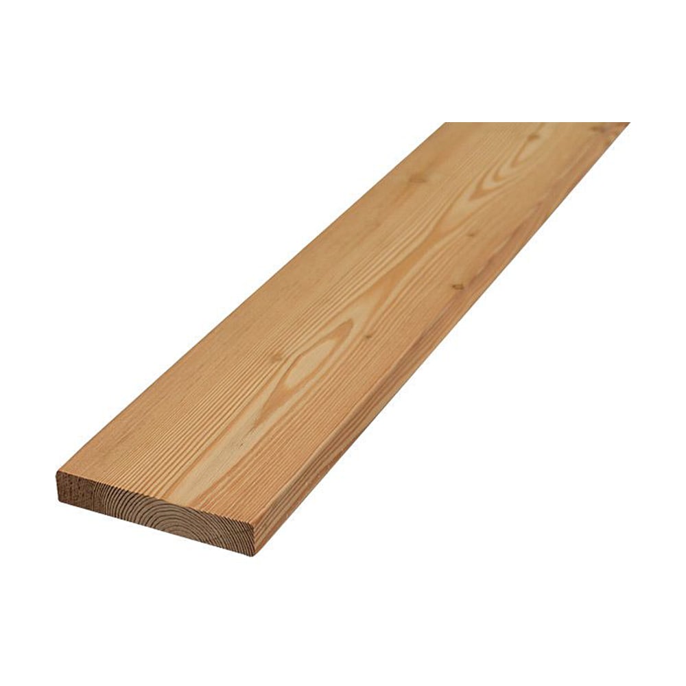 Placă de larice siberian netedă, gălbuie, cu inelele anuale și câteva noduri mici vizibile, în perspectivă pe fundal alb Placă de larice siberian netedă, gălbuie, cu inelele anuale și câteva noduri mici vizibile, în perspectivă pe fundal alb