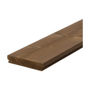 Placă Lunawood Luna SHP Profix 2 maro, netedă, cu noduri mici și nutul Profix 2 pe lateral, pe fundal alb