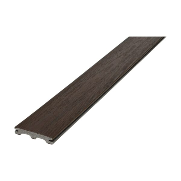 Placă UPM ProFi Piazza One Brazilian Walnut, maro închis cu desen de lemn, cu canalele rotunjite ale profilului la capăt