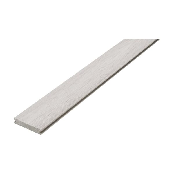 Placă UPM ProFi Piazza Pro Nordic Ash, alb-gri cu desen de lemn, cu profilul plin și canturile pentru cleme la capăt