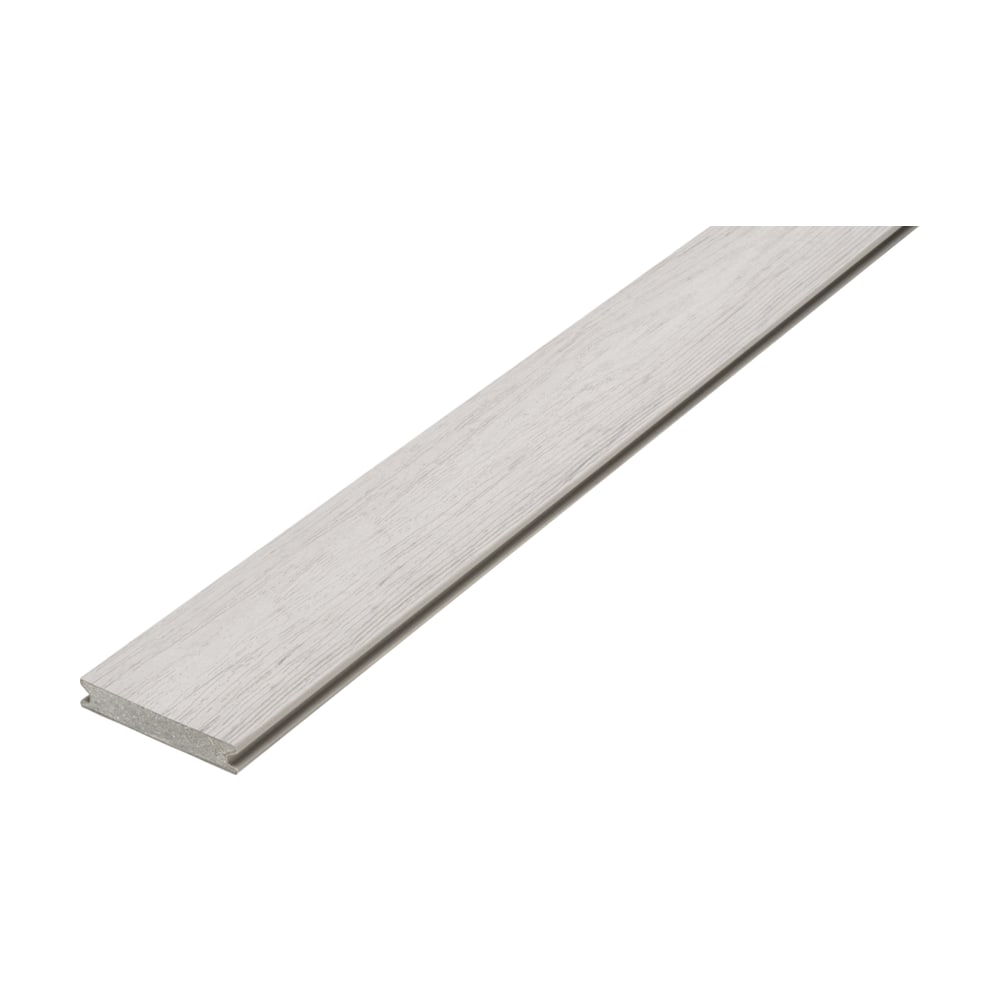 Placă UPM ProFi Piazza Pro Nordic Ash, alb-gri cu desen de lemn, cu profilul plin și canturile pentru cleme la capăt Placă UPM ProFi Piazza Pro Nordic Ash, alb-gri cu desen de lemn, cu profilul plin și canturile pentru cleme la capăt