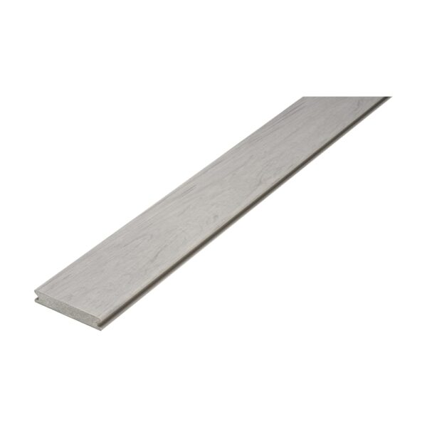 Placă UPM ProFi Piazza Pro Silver Teak, gri deschis cu desen de lemn, cu profilul plin și canturile laterale pentru cleme
