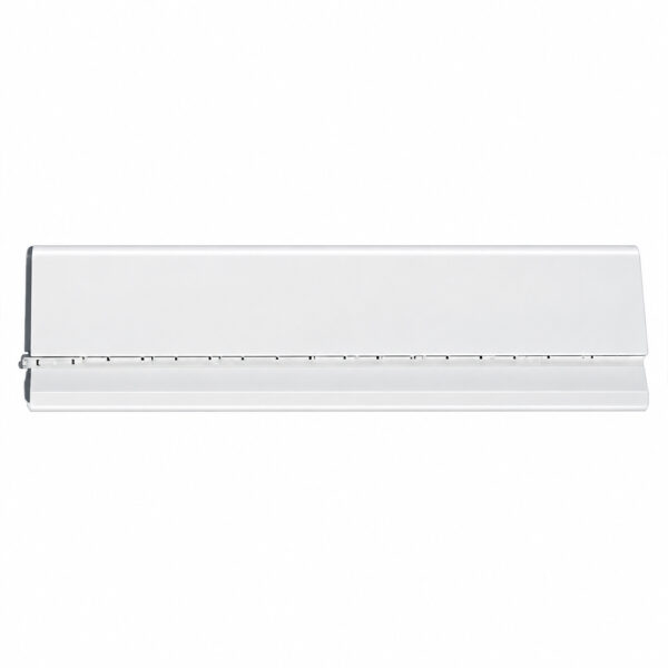Plintă din duropolimer JX304 albă, vedere frontală, cu canalul pentru banda LED în treimea de jos