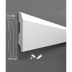 Plintă decorativă din polimer dur BIP-001, 240x10x1,5 cm