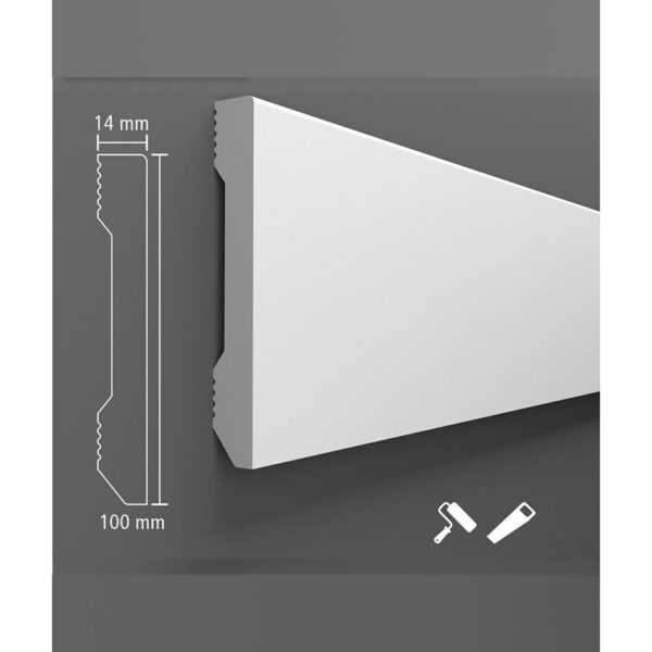 Plintă decorativă din polimer dur BIP-008, 240x10x1,4 cm