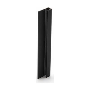 Profilul de capăt Rocko tip C negru, din aluminiu anodizat, așezat vertical