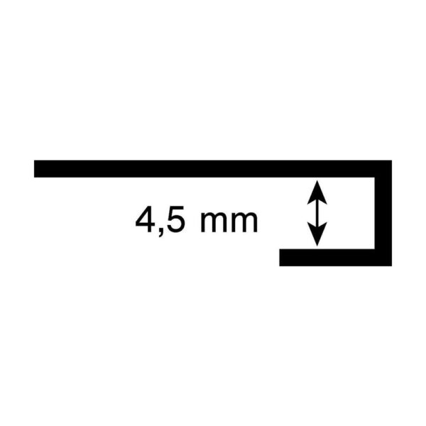 Secțiunea profilului Rocko tip C, cu canalul de 4,5 mm pentru marginea panoului SPC