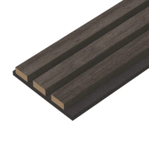 Riflaj acustic DT56: baghete din MDF cu furnir maro închis, cu fibră vizibilă, pe pâslă închisă