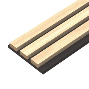 Riflaj acustic DT7: baghete din MDF cu furnir de lemn deschis, natur, pe pâslă închisă la culoare