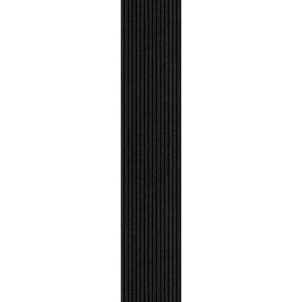 Panou riflaj acustic JM1114-MBW-20WV negru, vedere frontală pe toată lungimea