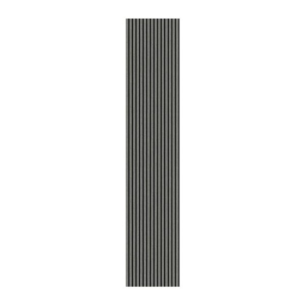 Panou riflaj acustic JM1114-MBW-22WV gri întreg, cu rosturi negre, vedere frontală