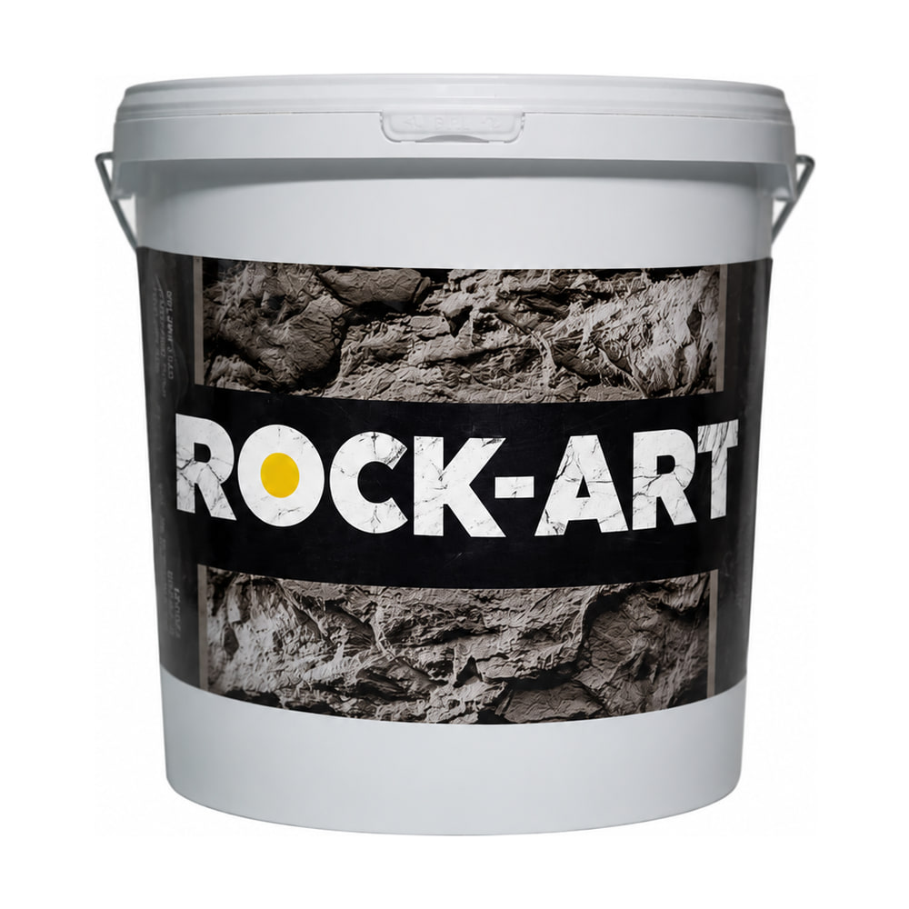Găleată albă Rock-Art, cu eticheta în model de piatră brută Găleată albă Rock-Art, cu eticheta în model de piatră brută