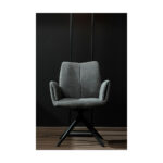 Scaun rotativ gri închis living — imaginea 4