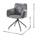 Scaun rotativ living tapițat — imaginea 5