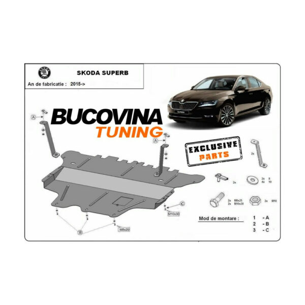 Scut motor compatibil cu Audi A3 8V (13-15), Seat Leon III (12-16), Skoda Octavia III (13-20) și alte modele — imaginea 2
