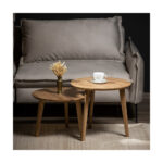 Set 2 mese de cafea Opera din lemn masiv, diametru 50 cm — imaginea 2
