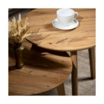 Set 2 mese de cafea Opera din lemn masiv, diametru 50 cm — imaginea 4